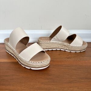 Esprit Katalina Espadrille Wedge Platform Sandals Slip On Cream Women's 9.5